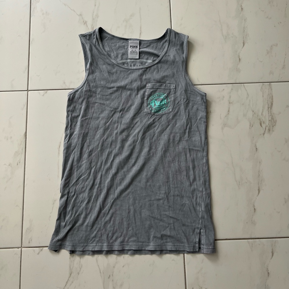 victoria’s secret PINK Grey Tank Top / swimsuit cover up xs-s